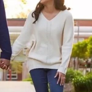 Lulus Emerson Cream Dolman Sleeve Sweater - Medium